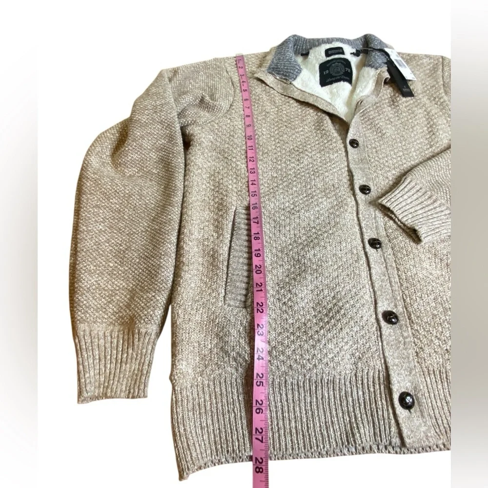 BUFFALO DAVID BITTON Wadle Faux Fur-Lined Cardigan Men’s Size L NWT